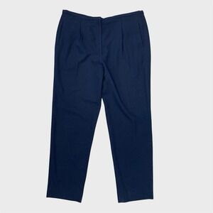 Giorgio Armani Classico Trouser Pants 36 Navy Wool Made in Italy Pleated Vintage
